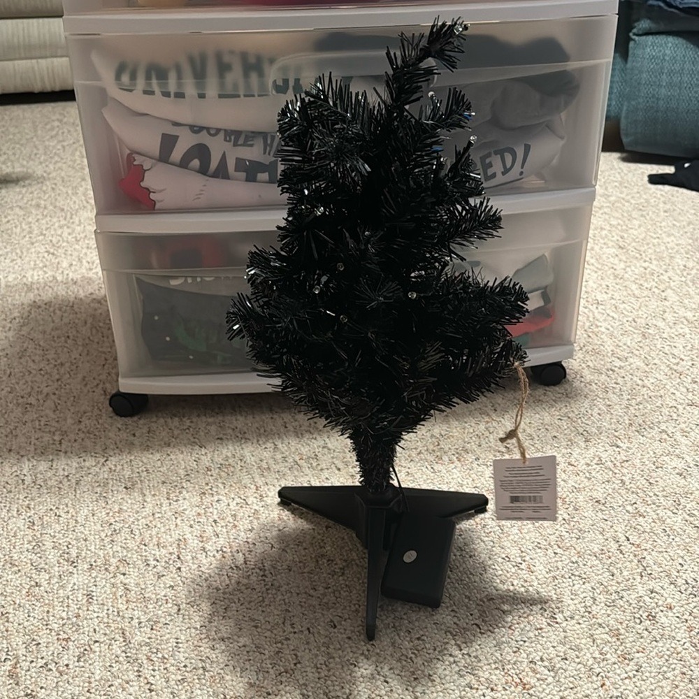 Miniature Black Pre-lit Tree